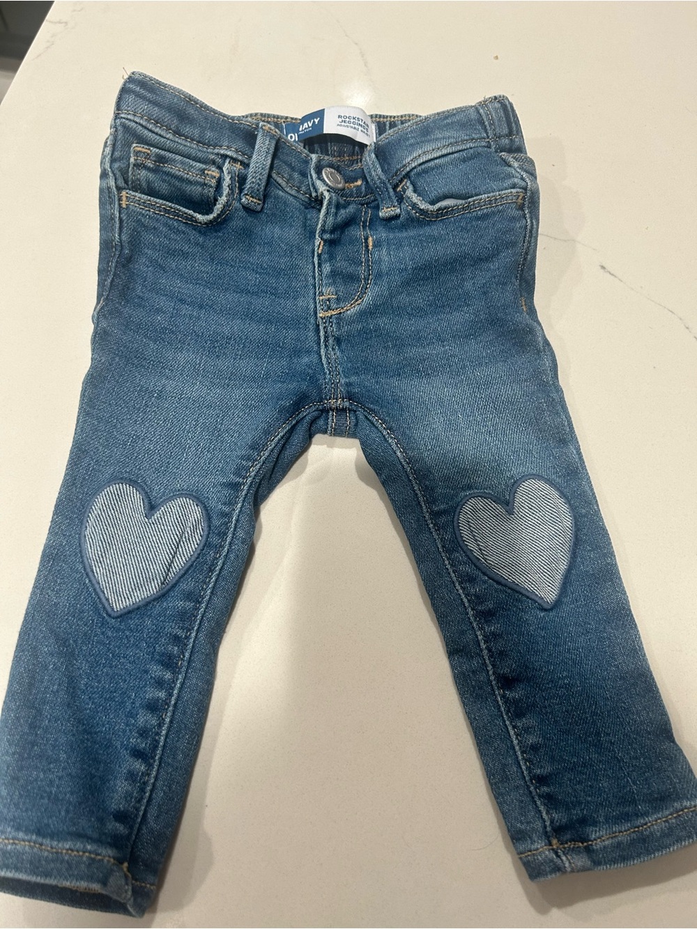 Old Navy Toddler Blue Heart Patch Denim Jeans